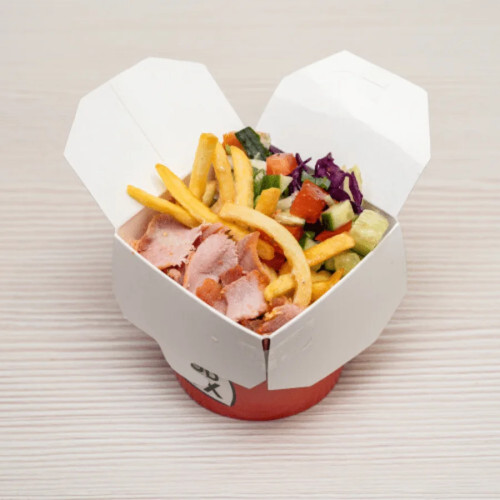 Kebab Box Mały Mięso, Surówka, Frytki