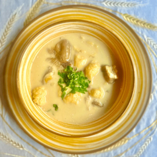 Zupa grzybowa z kluskami kładzionymi