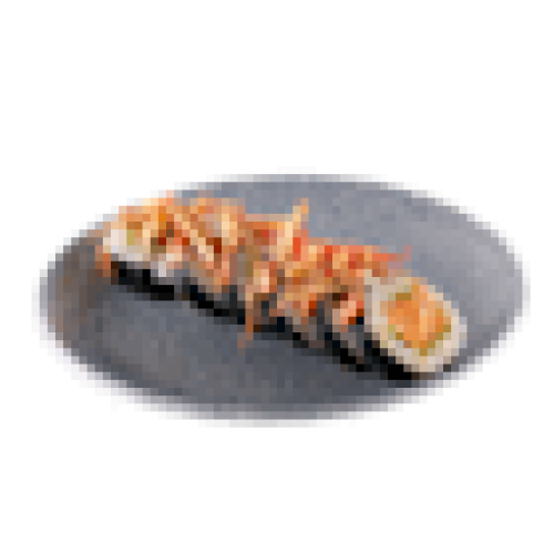 Futomaki Chrupki z tempury z opalanym łososiem