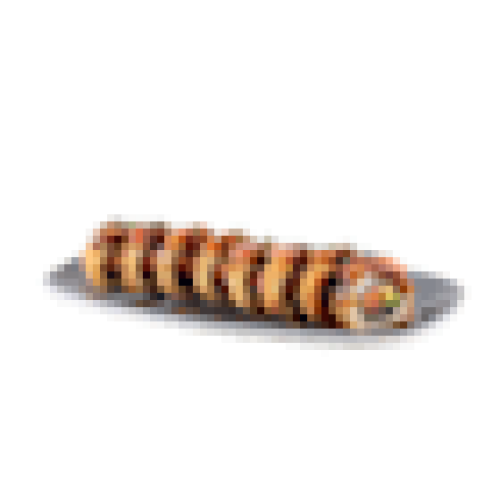 Chrupiące uramaki łosoś teriyaki