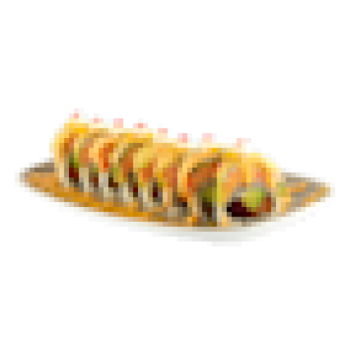 Dragon roll z krewetką, tuńczykiem i łososiem