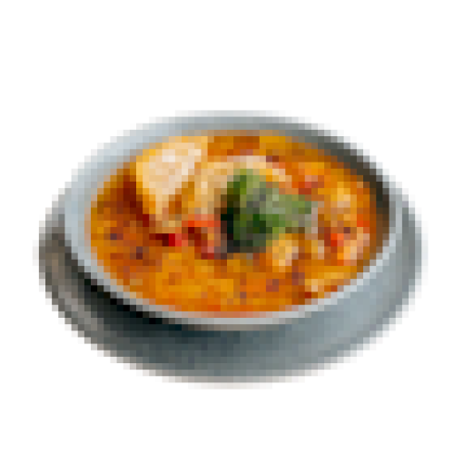 Koreańska zupa z kaczką i smażonymi pierożkami gyoza