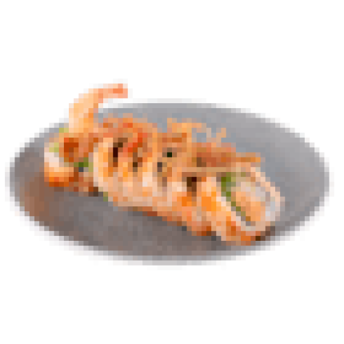 Uramaki Krewetki w tempurze z prażonym surimi